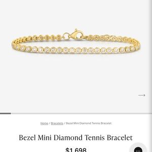 Ring Concierge Mini Bezel Diamond Eternity Tennis Bracelet 14K- NWT